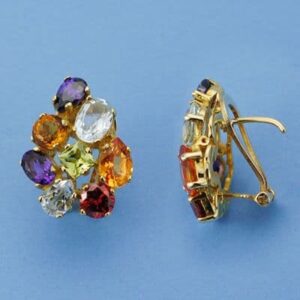 18K PENDIENTES PIEDRA COLOR 20X16 MM 18K PENDIENTES PIEDRA COLOR 20X16 MM