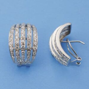 18K PENDIENTES ORO BLANCO CIRCONITAS 22X15 MM