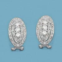 18K PENDIENTES ORO BLANCO Y CIRCONITAS
