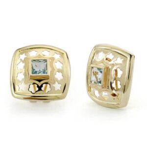 18K PENDIENTES ORO AMARILLO PIEDRA CUADRADA OMEGA 20 MM 18K PENDIENTES ORO AMARILLO PIEDRA CUADRADA OMEGA 20 MM