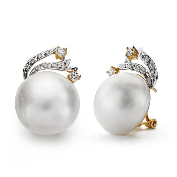 18K PENDIENTES PERLA JAPONESA 15 MM RAMA