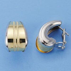 18K PENDIENTES BICOLOR OMEGA 20X12 MM 18K PENDIENTES BICOLOR OMEGA 20X12 MM