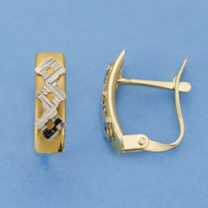18K PENDIENTES BICOLOR 13X4 MM 18K PENDIENTES BICOLOR 13X4 MM