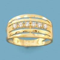 18K SORTIJA ORO AMARILLO CIRCONITAS MATE Y BRILLO 18K SORTIJA ORO AMARILLO CIRCONITAS MATE Y BRILLO