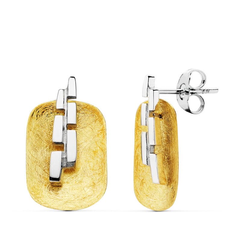 18K PENDIENTES BICOLOR 20X11 MM