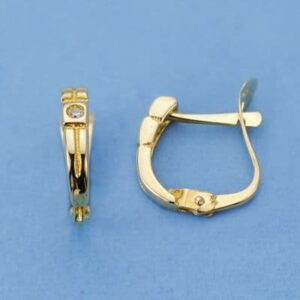 18K PENDIENTES CIRCONITAS 10X2 MM