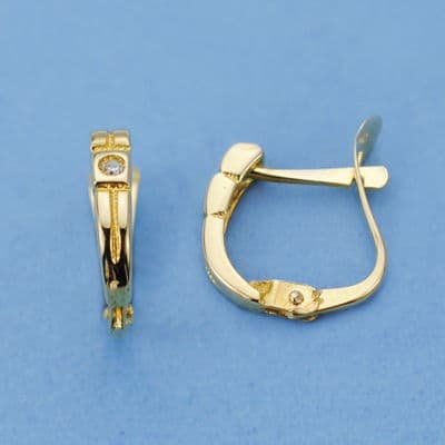 18K PENDIENTES CIRCONITAS 10X2 MM