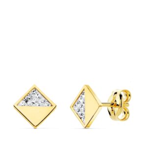 18K PENDIENTES ORO AMARILLO CUADRADOS 5X5 MM