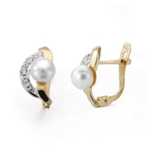 18K PENDIENTES COMUNION PERLA 12X7 MM