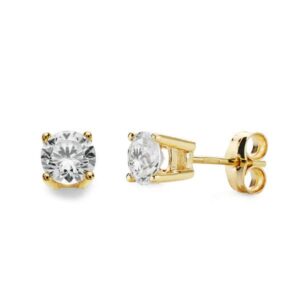 18K PENDIENTES GARRAS ORO AMARILLO CIRCONITA 5 MM