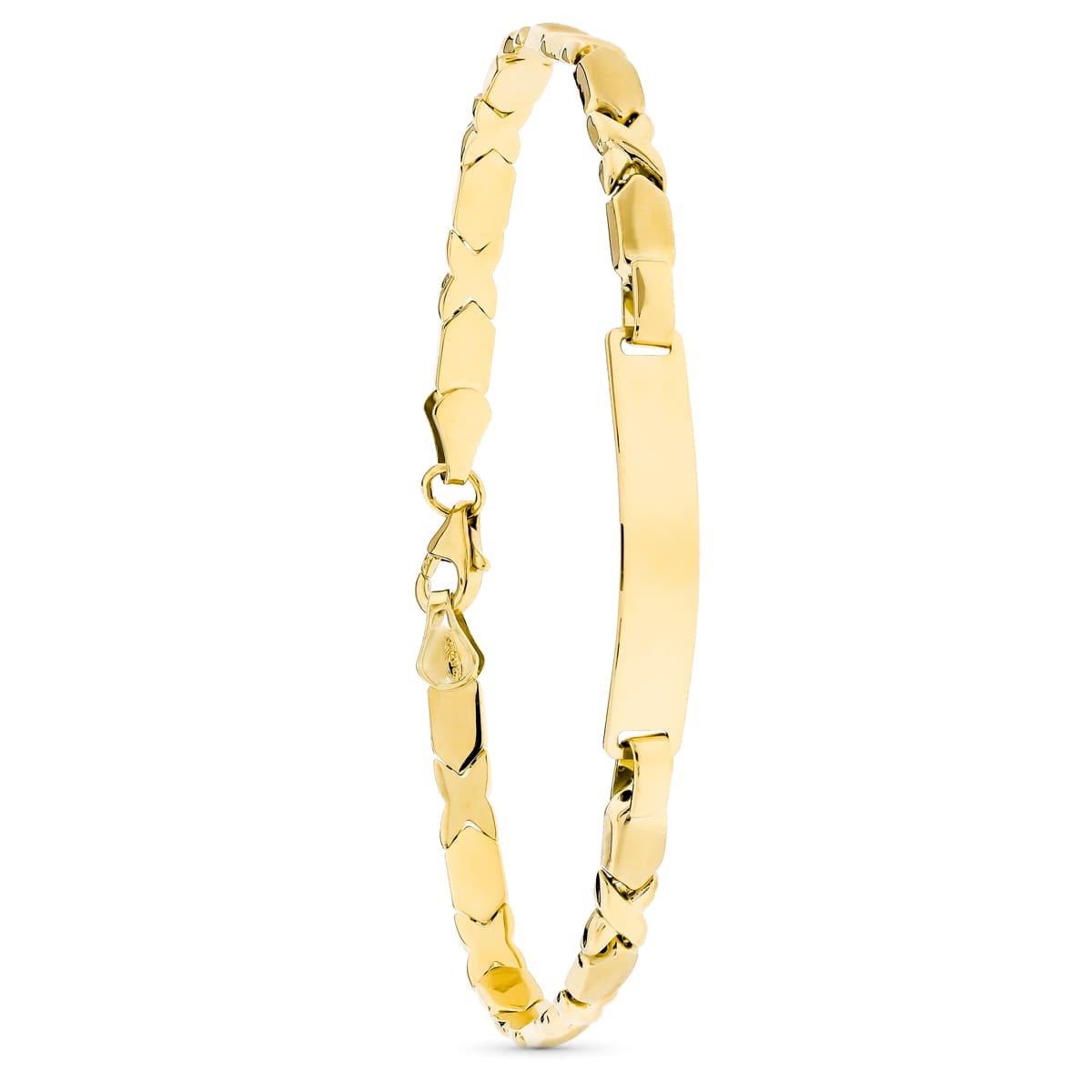 18K ESCLAVA ORO AMARILLO ESTAMPADA 19 CM