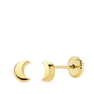 18K PENDIENTES ORO AMARILLO LUNA LISA 4.5X3.5 MM