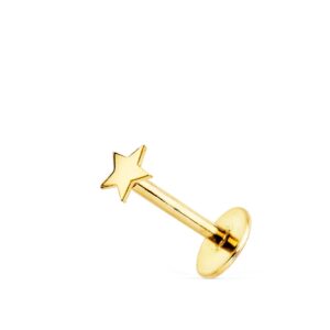 18K PIERCING OREJA ORO AMARILLO ESTRELLA LISA 3.5X3.5 MM (UNIDAD)
