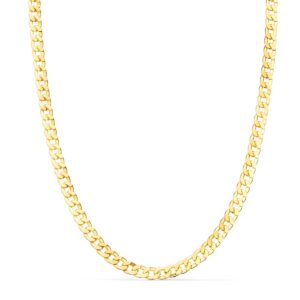 18K CADENA ORO AMARILLO MACIZA BARBADA LARGO 60 CM ANCHO 3.75 MM