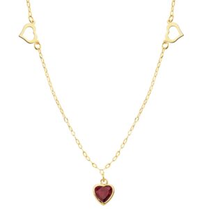 18K GARGANTILLA ORO AMARILLO CORAZONES 7X6 MM 40 CM