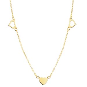18K GARGANTILLA CORAZONES 7X6 MM 40 CM