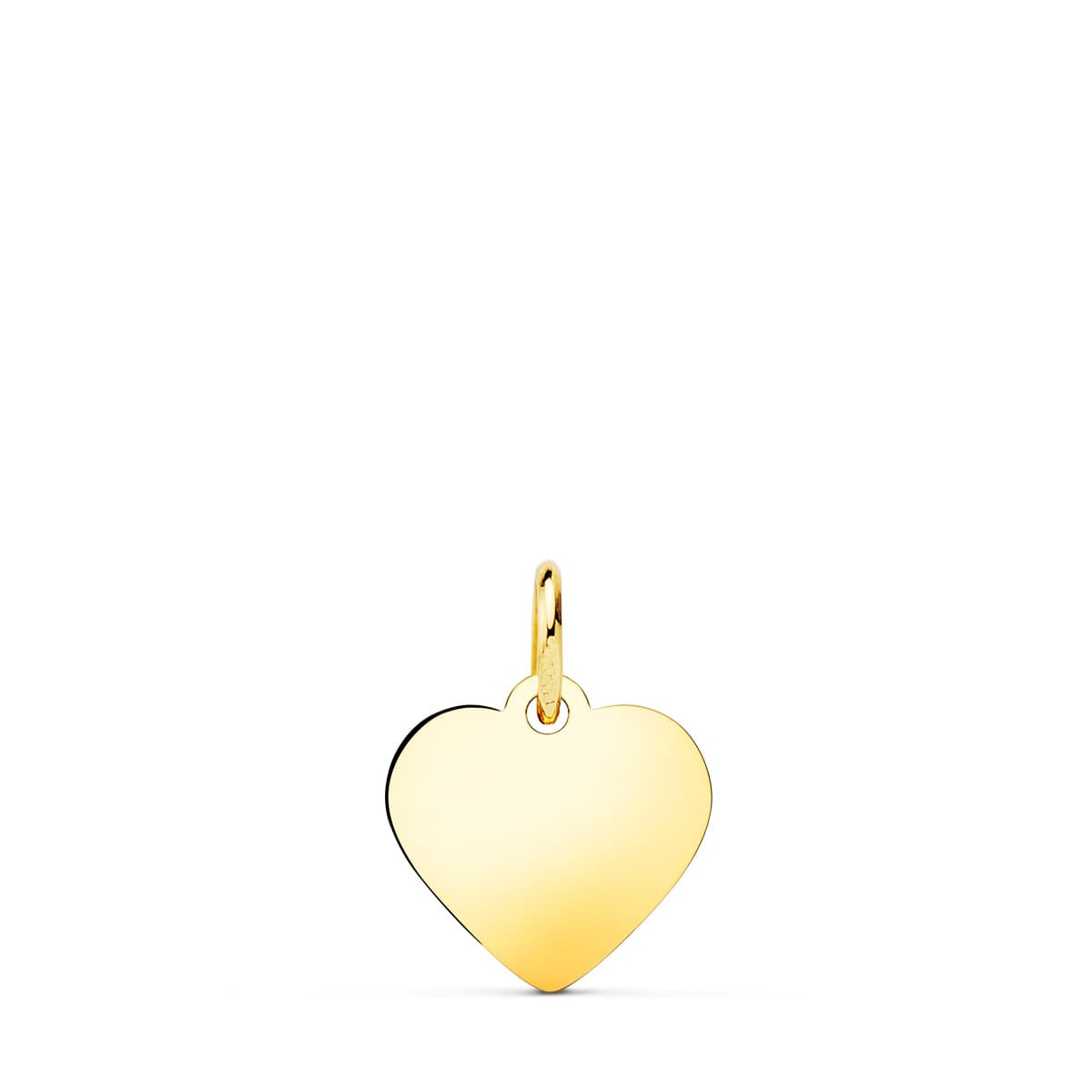 18K CHAPA CORAZON LISO EN BRILLO 12X12 MM