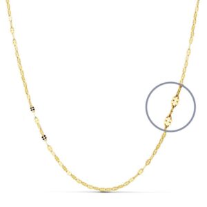 18K CADENA MACIZA  FLOR MARTIL 40 CM 2 MM