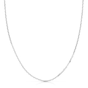 18K CADENA MACIZA ORO BLANCO FORZADA 45CM ANCHO 1 MM 18K CADENA MACIZA ORO BLANCO FORZADA 45CM ANCHO 1 MM