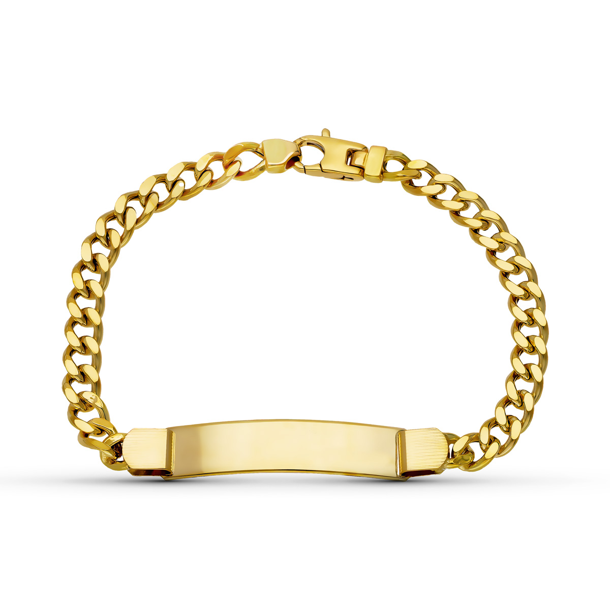 18K ESCLAVA ORO AMARILLO CABALLERO BARBADA HUECA
