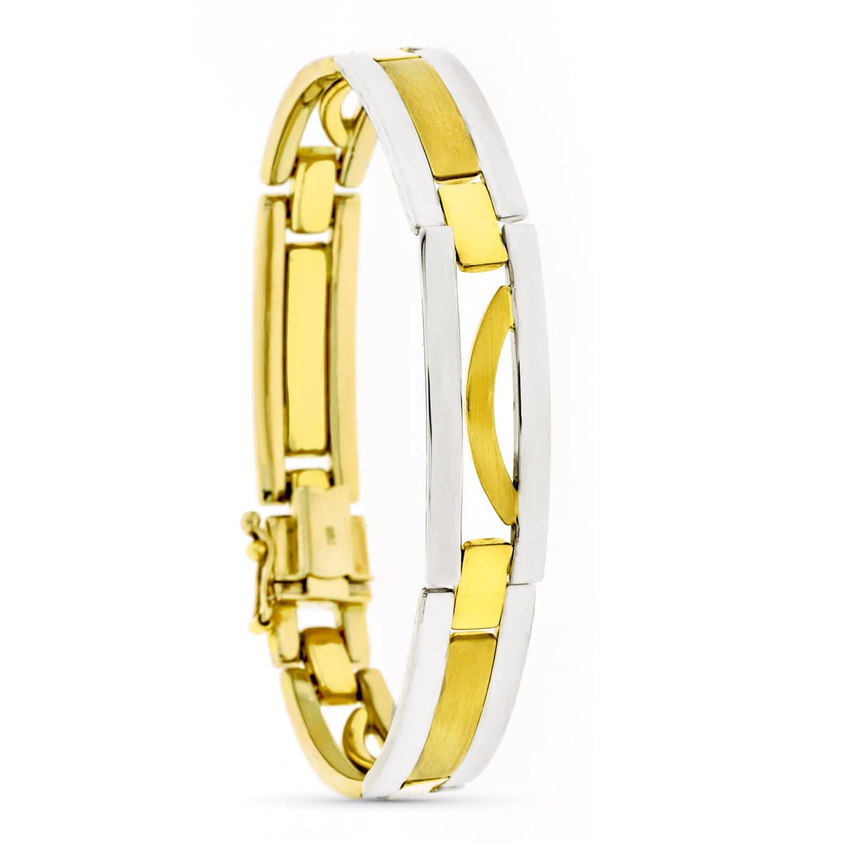 18K PULSERA BICOLOR MATE Y BRILLO 20.25GR