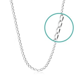 18K CADENA MACIZA ORO BLANCO BILBAO 1 MM 40 CM 18K CADENA MACIZA ORO BLANCO BILBAO 1 MM 40 CM