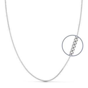 18K CADENA MACIZA ORO BLANCO BARBADA 1 MM 40 CM 18K CADENA MACIZA ORO BLANCO BARBADA 1 MM 40 CM