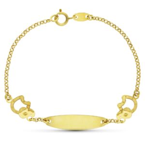 18K ESCLAVA ORO AMARILLO ELEFANTES. 13.5 CM
