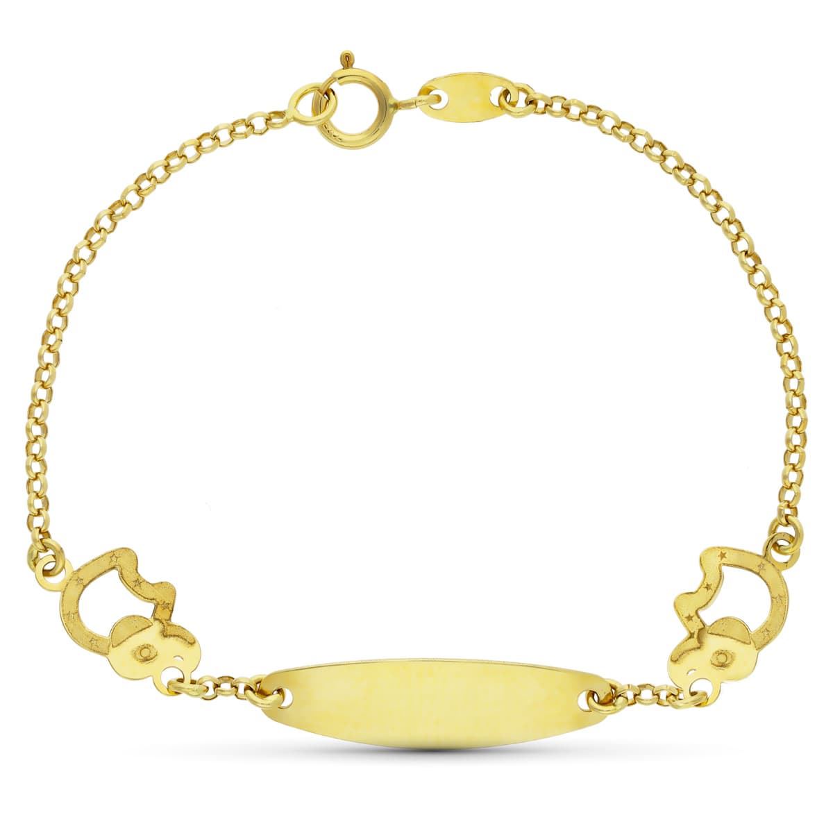 18K ESCLAVA ORO AMARILLO ELEFANTES. 13.5 CM