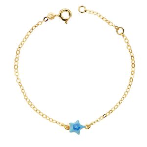 18K PULSERA BEBE ESTRELLA ESMAL.14CM